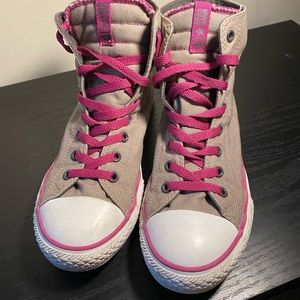 Converse High Tops Gray/Pink Women's Size 5.5